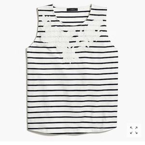 Striped Embroidered Swing Tank